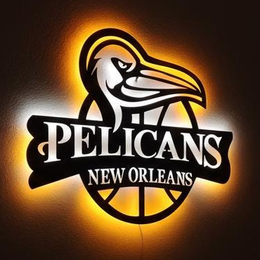Pelicans Wall Art - NBA Team Logo - New Orleans Basketball Fan Game Room Decor