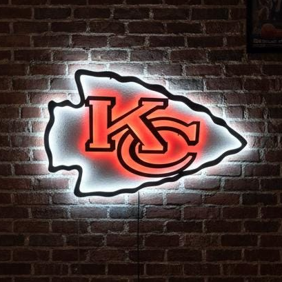 Kansas City Chiefs Steel Wall Art – Game Room Decor Sign