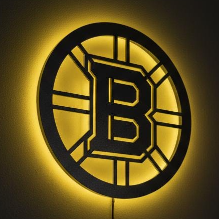 Boston Bruins Wall Art - Team Logo NHL Hockey Decor - Game Room Gift