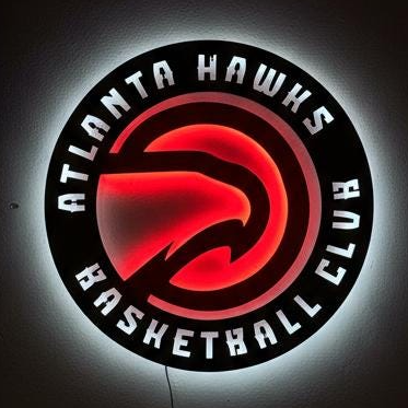 Atlanta Hawks Wall Art - Unique Team Logo NBA Basketball Game Room Decor