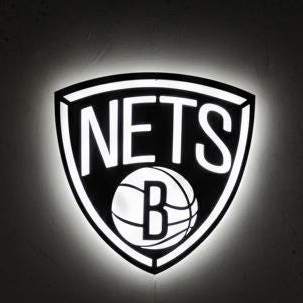 Brooklyn Nets Wall Art - NBA Team Logo Basketball Game Room Decor