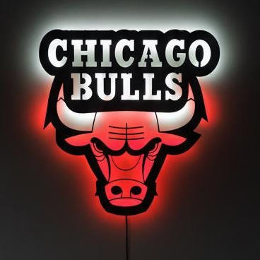 Chicago Bulls Wall Art - Iconic Logo Game Room Decor for Basketball Fans