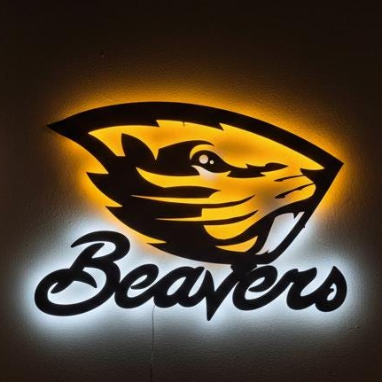 Oregon State Beavers Wall Art - Official OSU Team Logo Game Room Decor