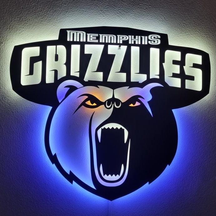 Memphis Grizzlies Wall Art - NBA Team Logo Decor for Game Room Gift