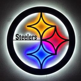 Pittsburgh Steelers Wall Art - Team Logo Football Decor Game Room Gift