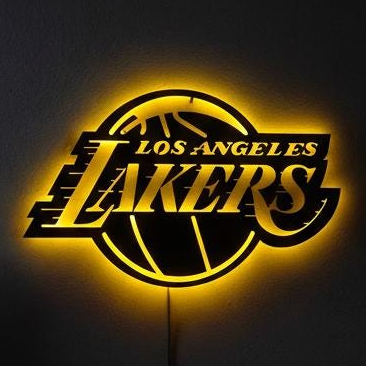 Lakers Wall Art - Unique Team Logo Basketball Light Decor Game Room Gift