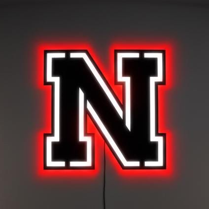 Nebraska Cornhuskers Wall Art - College Football Team Logo Game Room Decor