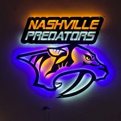 Nashville Predators Wall Art - Hockey Team Logo Game Room Decor