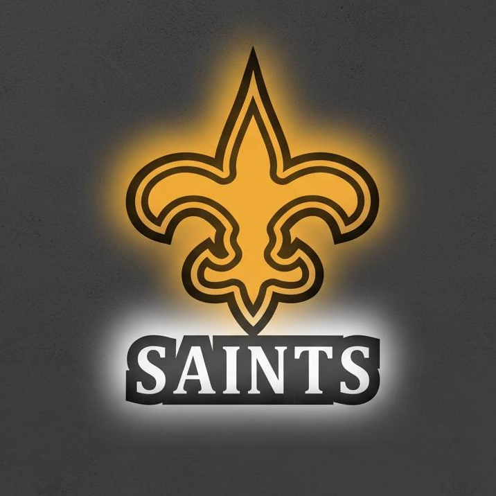 New Orleans Saints Wall Art - Who Dat Team Logo - Man Cave Decor