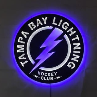 Tampa Bay Lightning Wall Art - Hockey Team Logo Game Room Decor