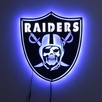 Las Vegas Raiders Wall Art - Team Logo Sign Decor for Game Room