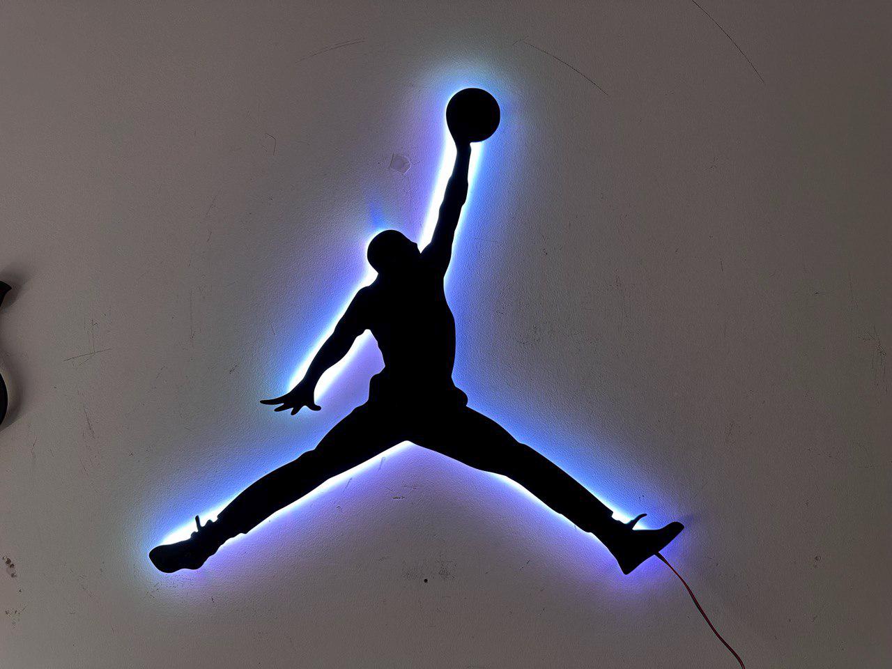Michael Jordan Jumpman Metal Led Wall Sign, Gift for Boyfriend  Art, RGB Metal Wall Led Decor, Game Room Decor, NBA Legend Led Sign,