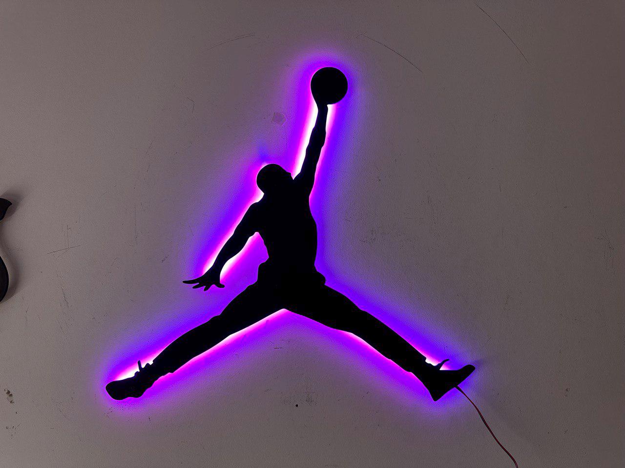Michael Jordan Jumpman Metal Led Wall Sign, Gift for Boyfriend  Art, RGB Metal Wall Led Decor, Game Room Decor, NBA Legend Led Sign,