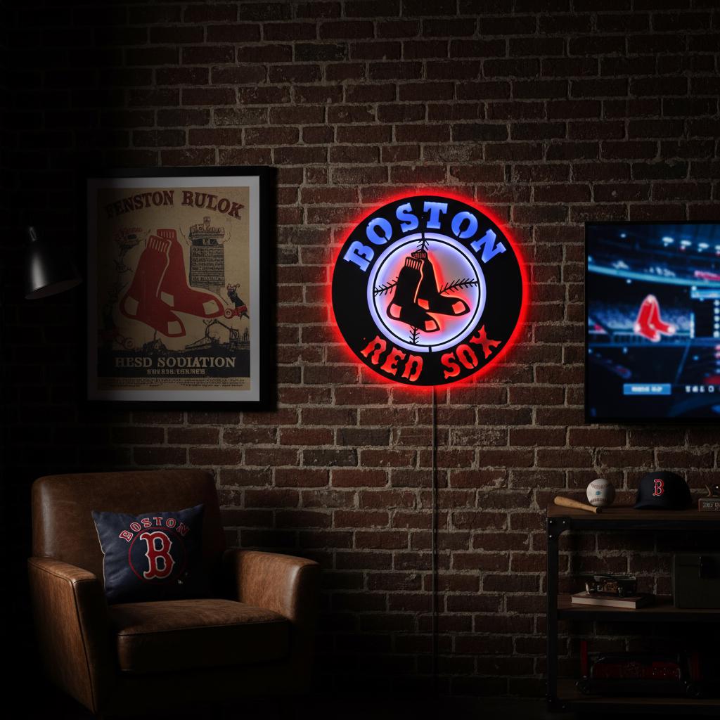 Boston Red Sox Wall Art - Official MLB Team Logo Game Room Decor Gift