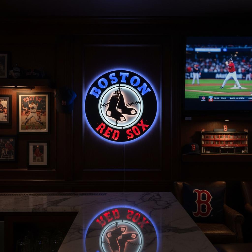 Boston Red Sox Wall Art - Official MLB Team Logo Game Room Decor Gift