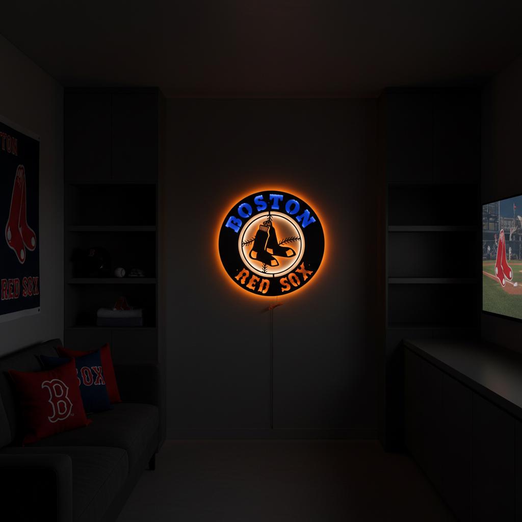 Boston Red Sox Wall Art - Official MLB Team Logo Game Room Decor Gift