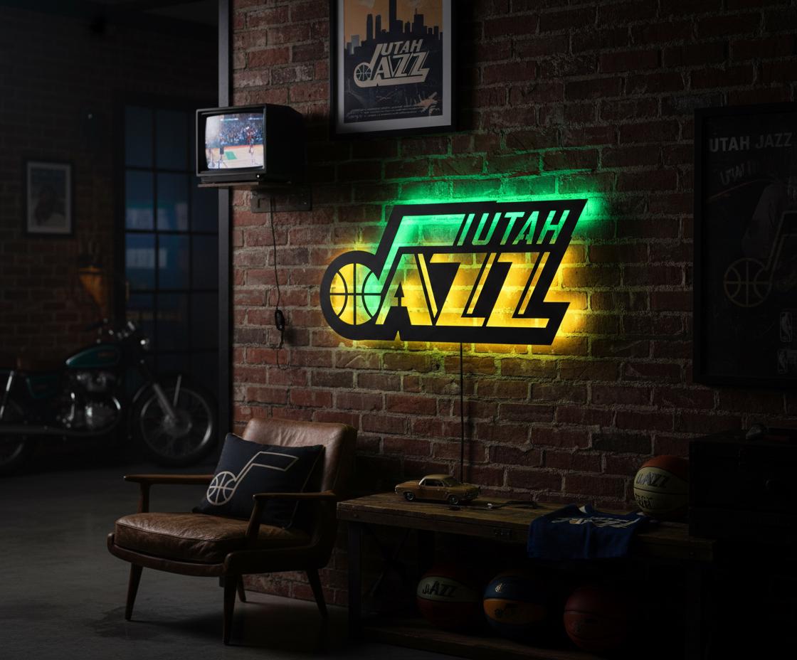 Utah Jazz Wall Art - Iconic Team Logo Basketball Fan Game Room Decor