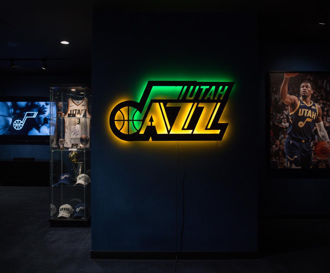 Utah Jazz Wall Art - Iconic Team Logo Basketball Fan Game Room Decor