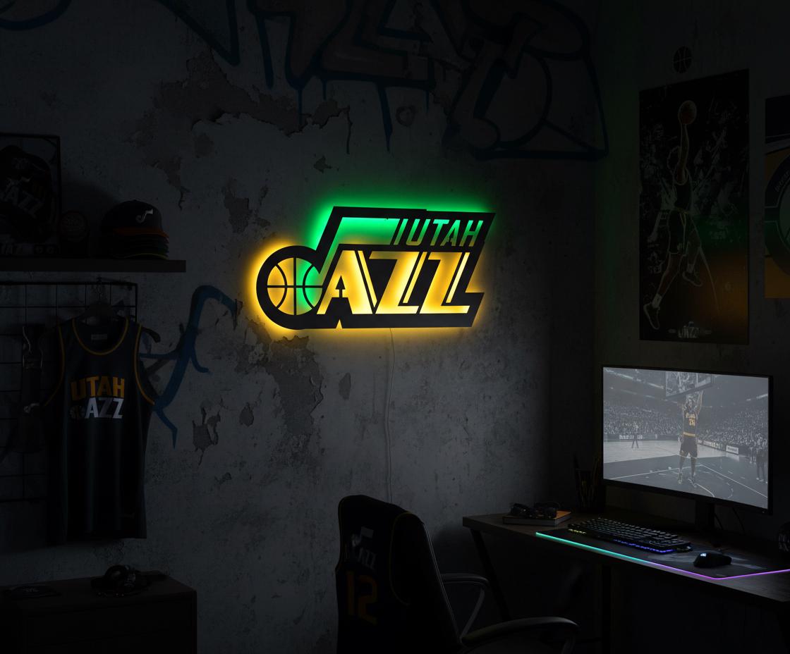 Utah Jazz Wall Art - Iconic Team Logo Basketball Fan Game Room Decor