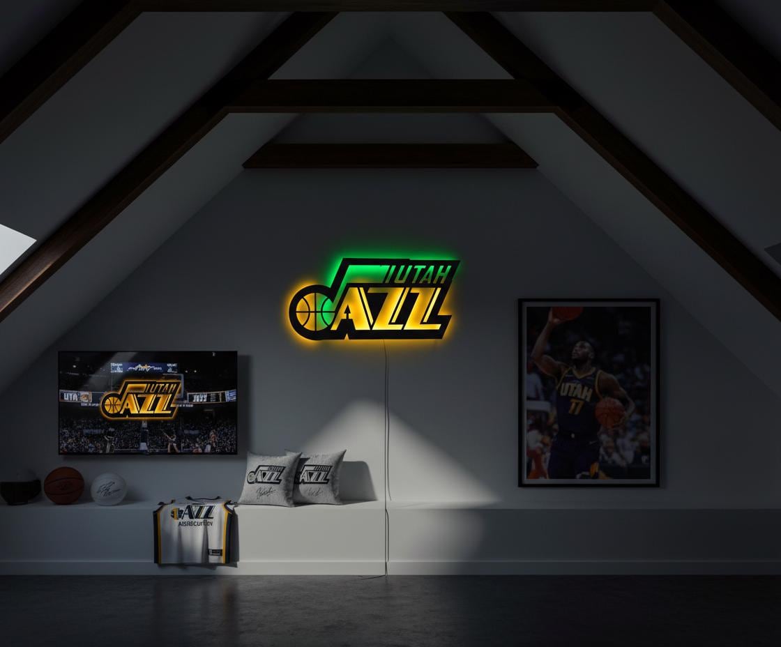 Utah Jazz Wall Art - Iconic Team Logo Basketball Fan Game Room Decor