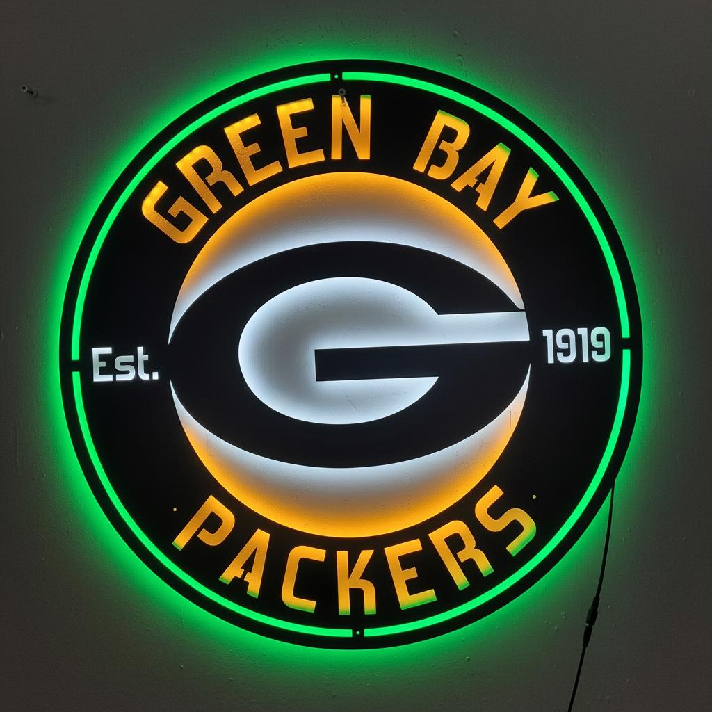 Green Bay Packers Wall Art - Classic Team Logo Game Room Decor Gift