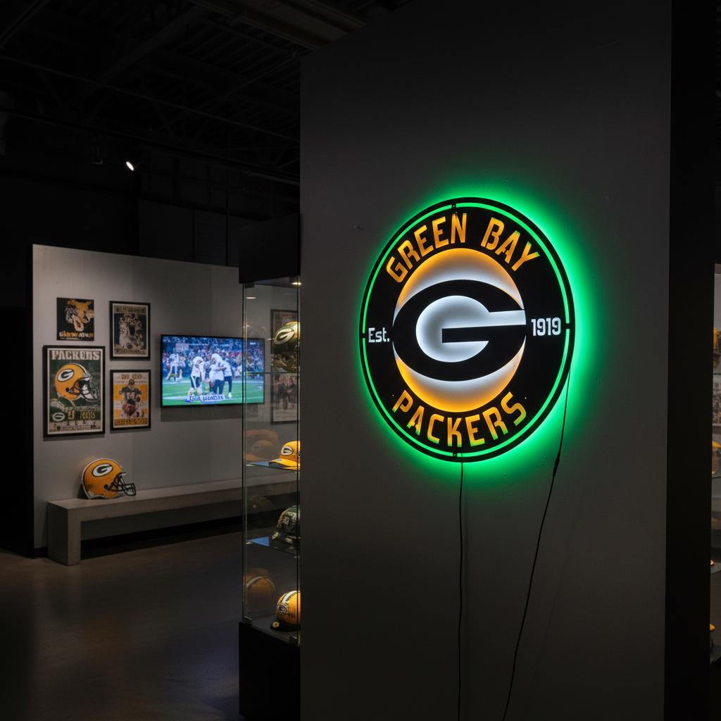 Green Bay Packers Wall Art - Classic Team Logo Game Room Decor Gift