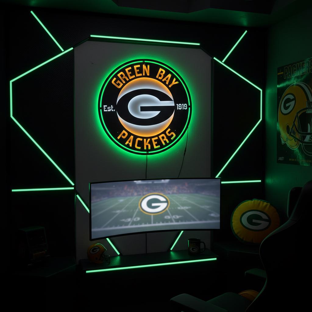 Green Bay Packers Wall Art - Classic Team Logo Game Room Decor Gift