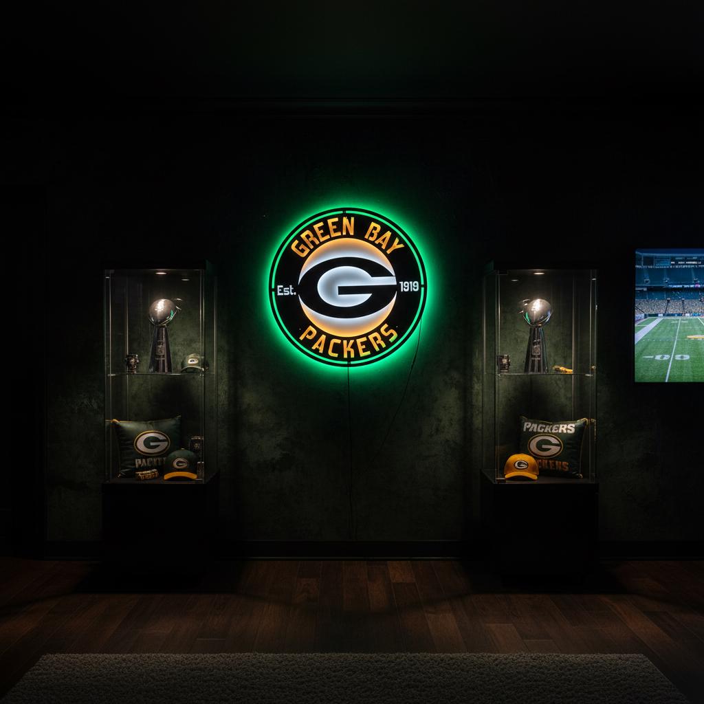Green Bay Packers Wall Art - Classic Team Logo Game Room Decor Gift