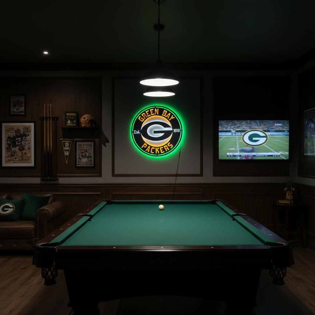 Green Bay Packers Wall Art - Classic Team Logo Game Room Decor Gift