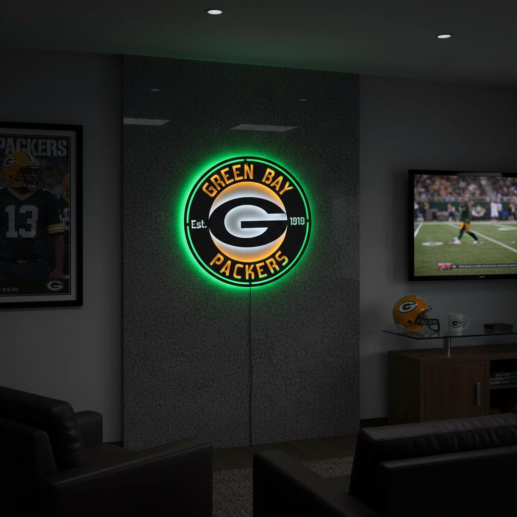 Green Bay Packers Wall Art - Classic Team Logo Game Room Decor Gift