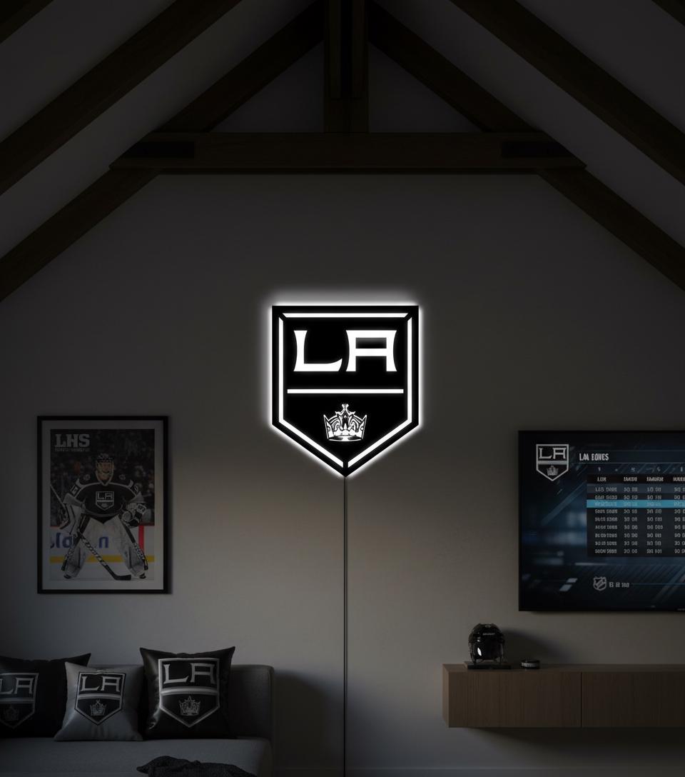 Los Angeles Kings Wall Art - Official Team Logo Hockey Decor Game Room