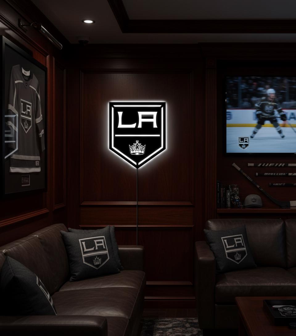 Los Angeles Kings Wall Art - Official Team Logo Hockey Decor Game Room
