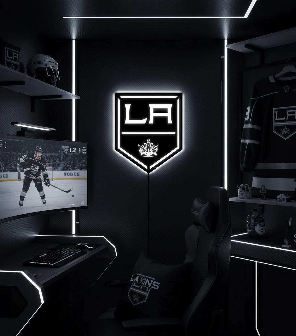 Los Angeles Kings Wall Art - Official Team Logo Hockey Decor Game Room
