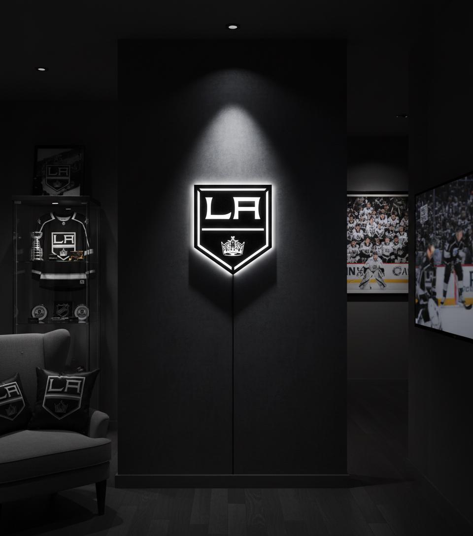 Los Angeles Kings Wall Art - Official Team Logo Hockey Decor Game Room