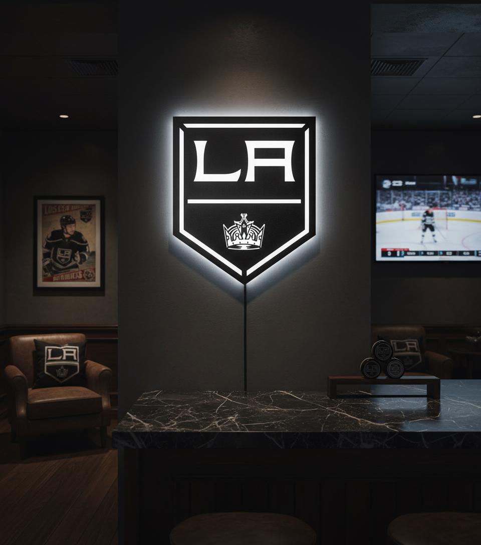 Los Angeles Kings Wall Art - Official Team Logo Hockey Decor Game Room