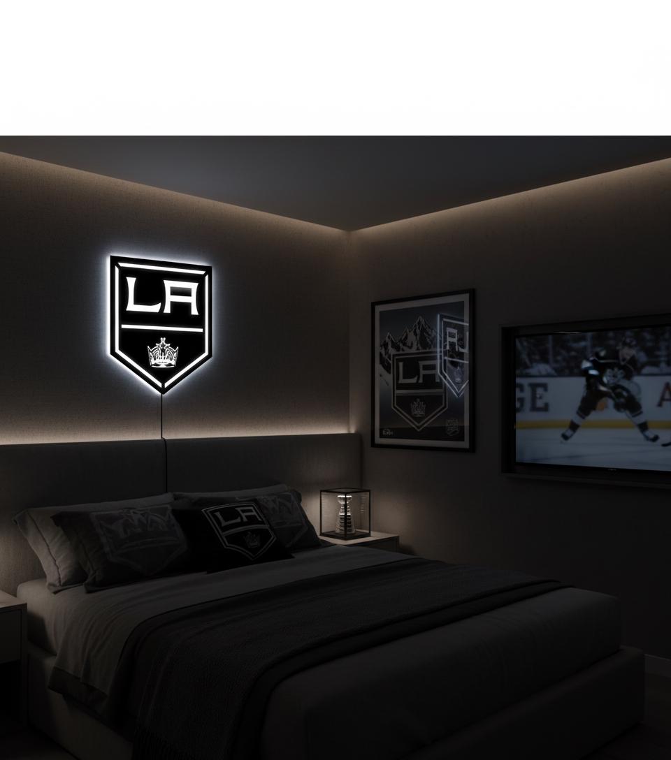 Los Angeles Kings Wall Art - Official Team Logo Hockey Decor Game Room