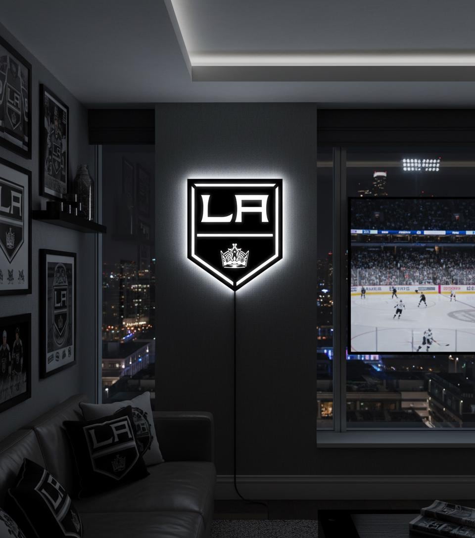 Los Angeles Kings Wall Art - Official Team Logo Hockey Decor Game Room