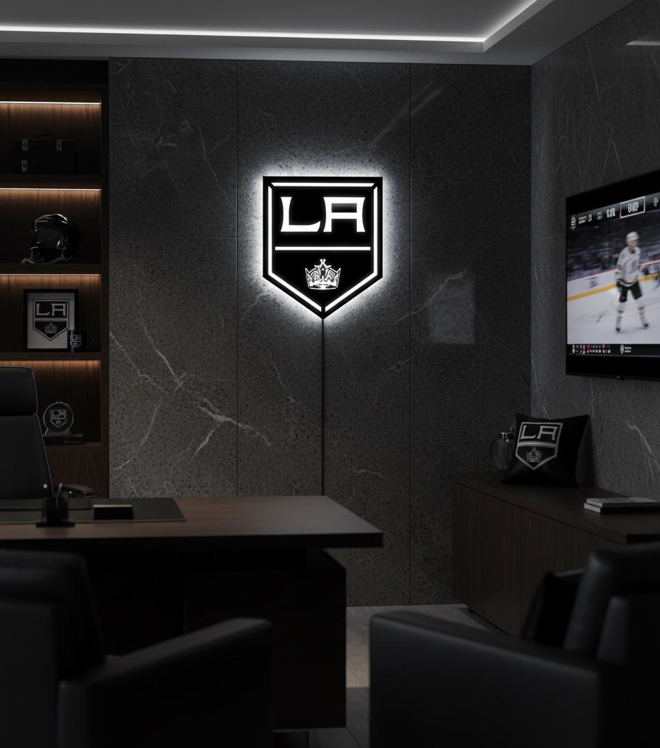 Los Angeles Kings Wall Art - Official Team Logo Hockey Decor Game Room