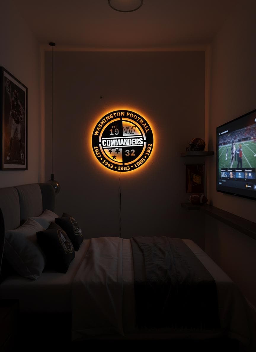 Washington Commanders Wall Art - NFL Team Logo Game Room Decor & Fan Gift