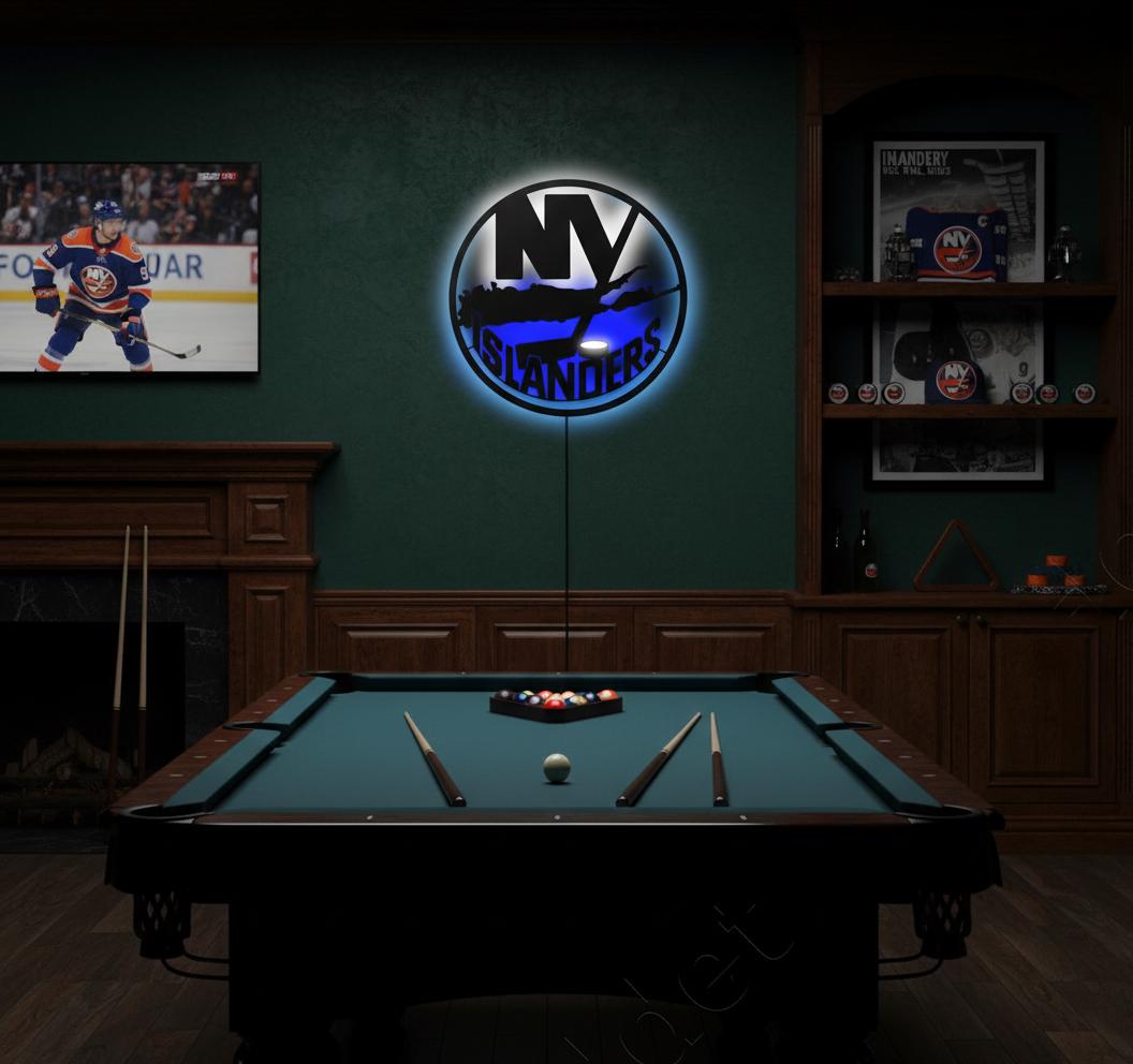 New York Islanders Wall Art - Team Logo Hockey Decor - NHL Game Room Gift