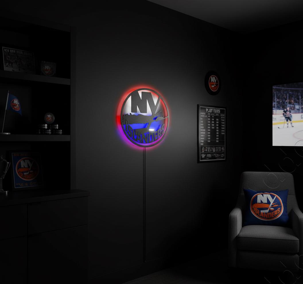 New York Islanders Wall Art - Team Logo Hockey Decor - NHL Game Room Gift