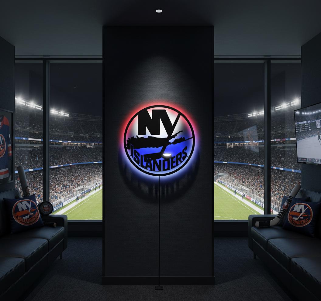 New York Islanders Wall Art - Team Logo Hockey Decor - NHL Game Room Gift