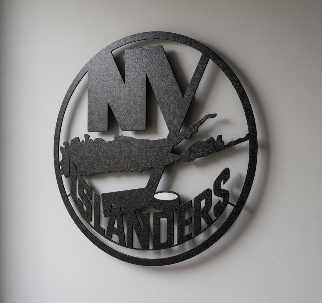 New York Islanders Wall Art - Team Logo Hockey Decor - NHL Game Room Gift