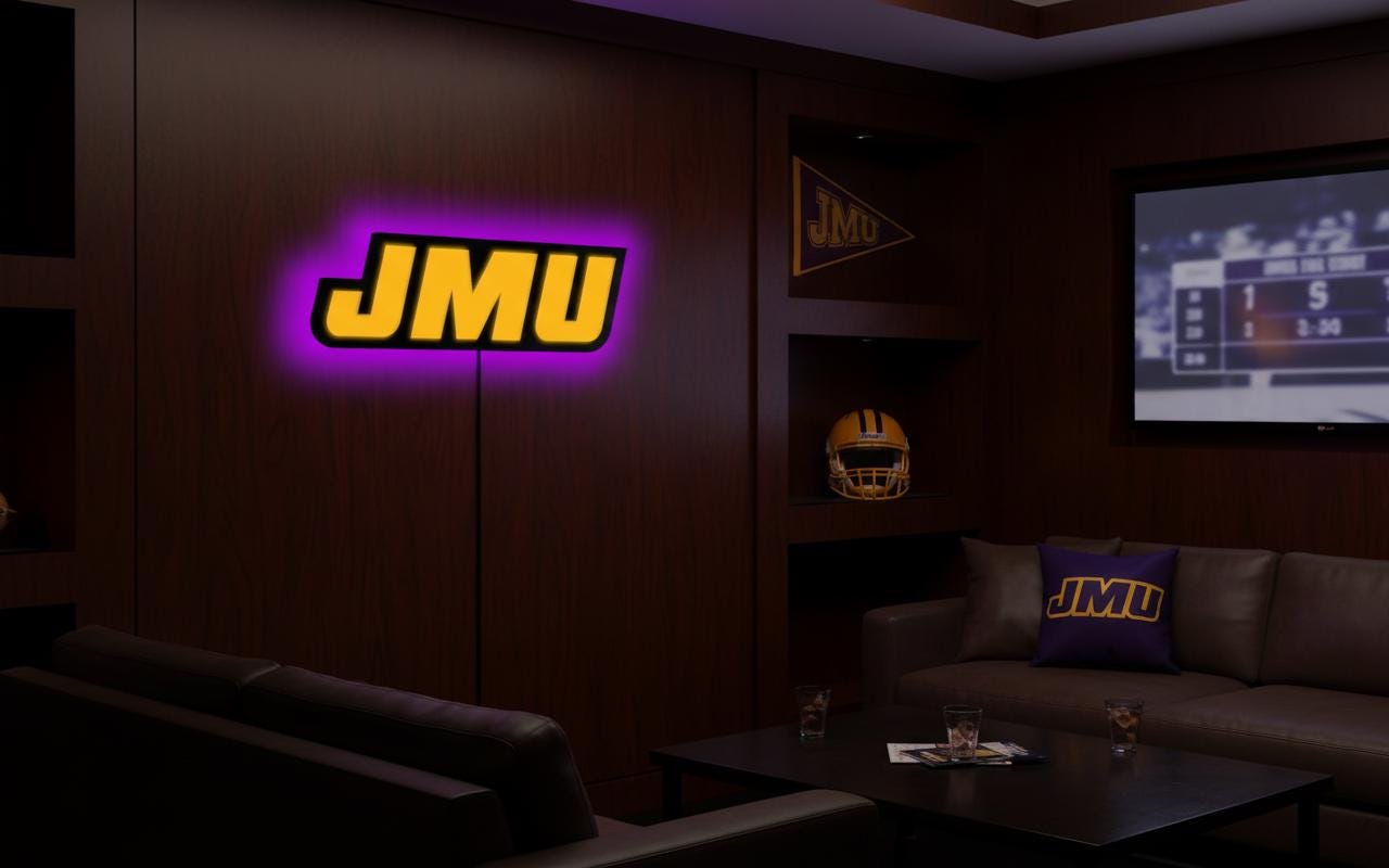 JMU Wall Art - James Madison Dukes Logo Sign - University Dorm Room Decor