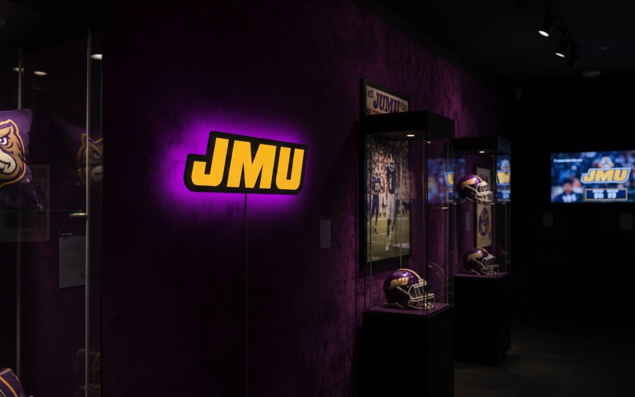 JMU Wall Art - James Madison Dukes Logo Sign - University Dorm Room Decor