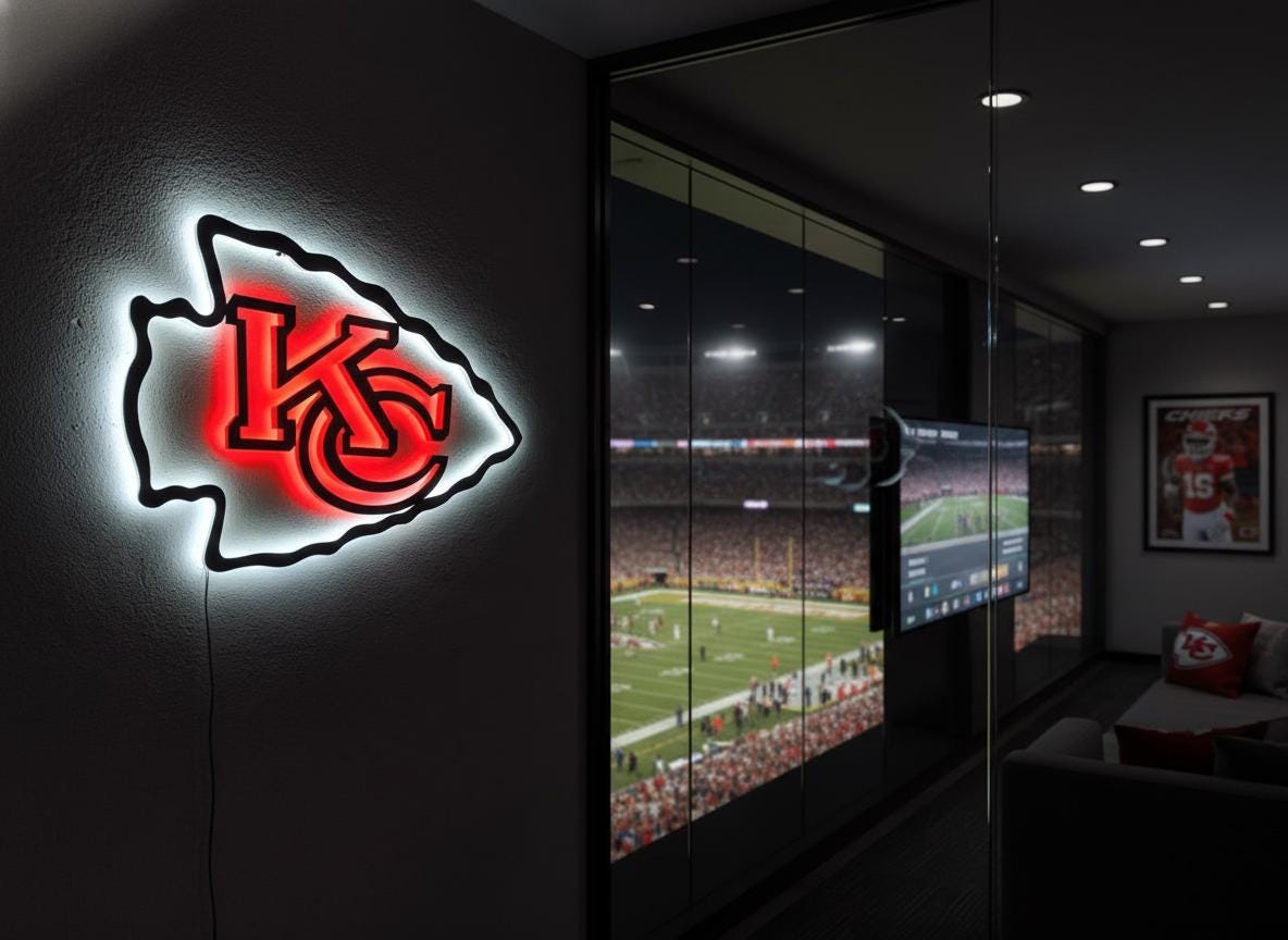 Kansas City Chiefs Steel Wall Art – Game Room Decor Sign