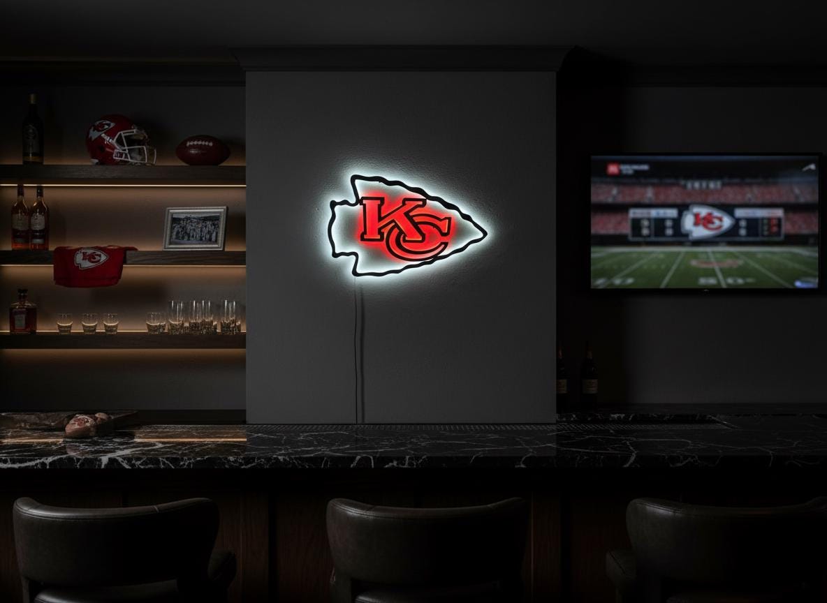 Kansas City Chiefs Steel Wall Art – Game Room Decor Sign