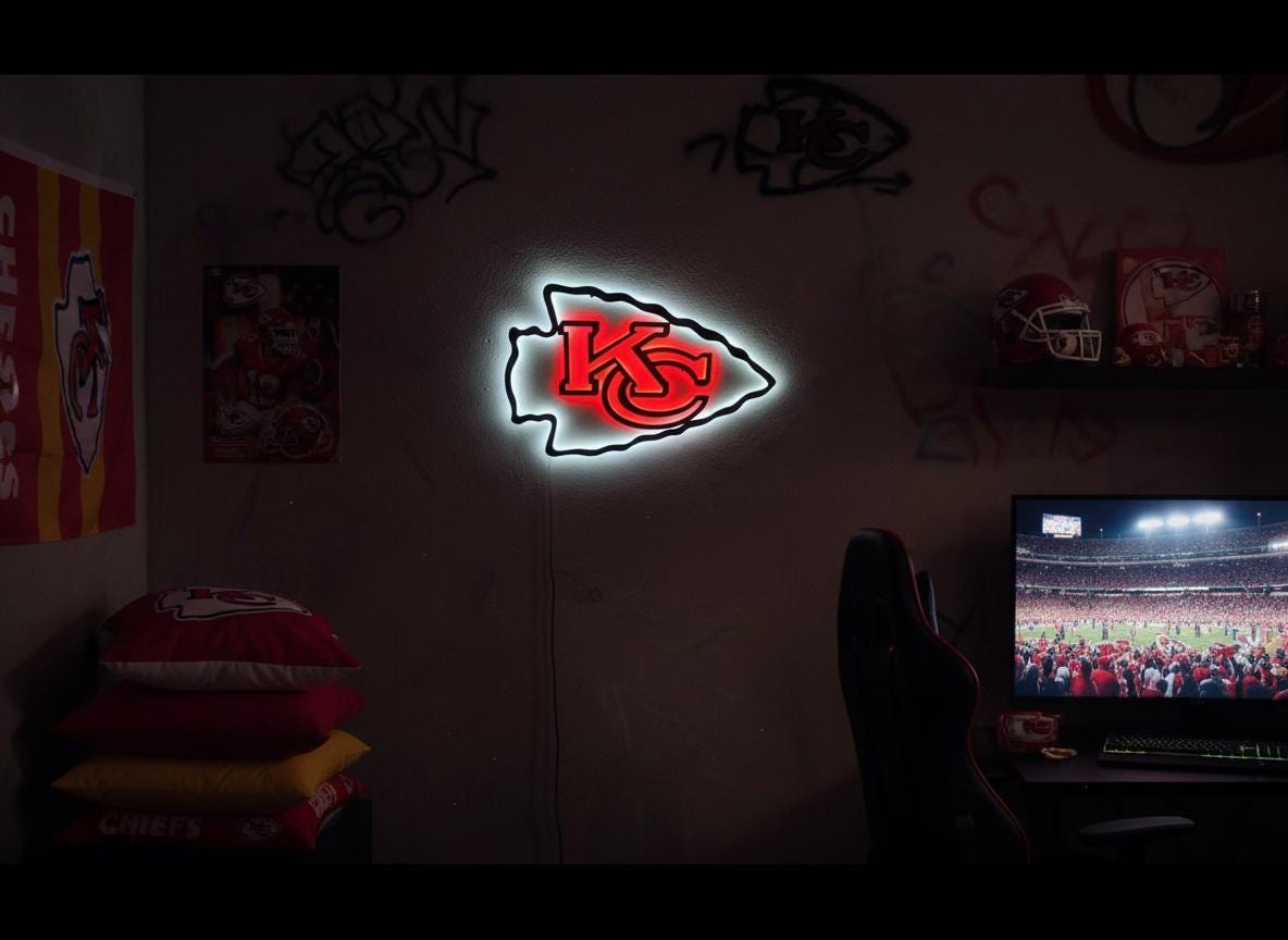 Kansas City Chiefs Steel Wall Art – Game Room Decor Sign