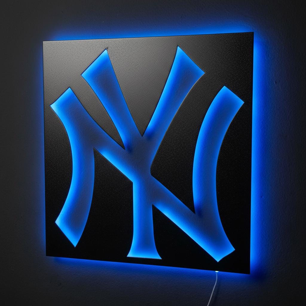 New York Yankees Wall Art - Baseball Team Logo - Game Room Decor Gift