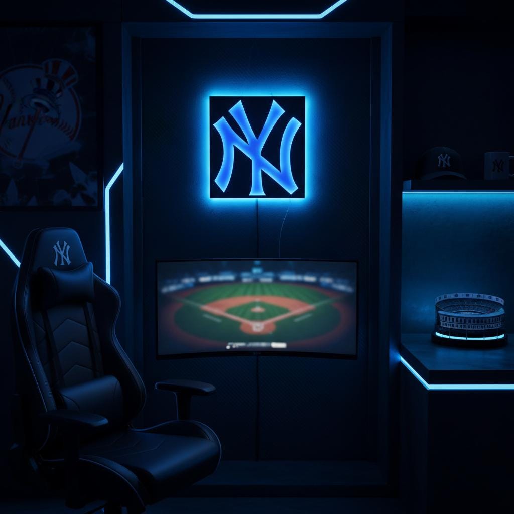 New York Yankees Wall Art - Baseball Team Logo - Game Room Decor Gift